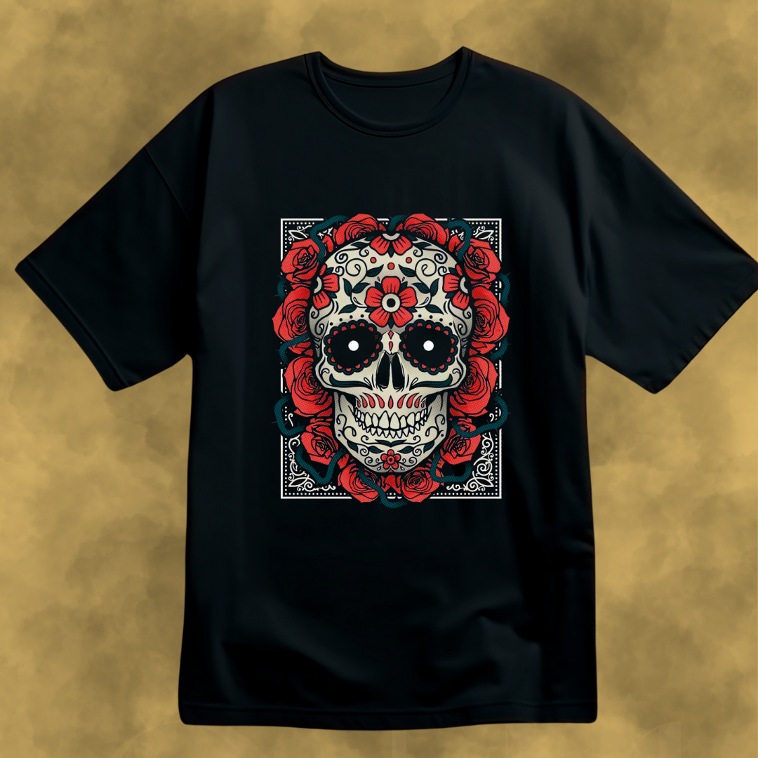 SKULLS AND ROSES TEE