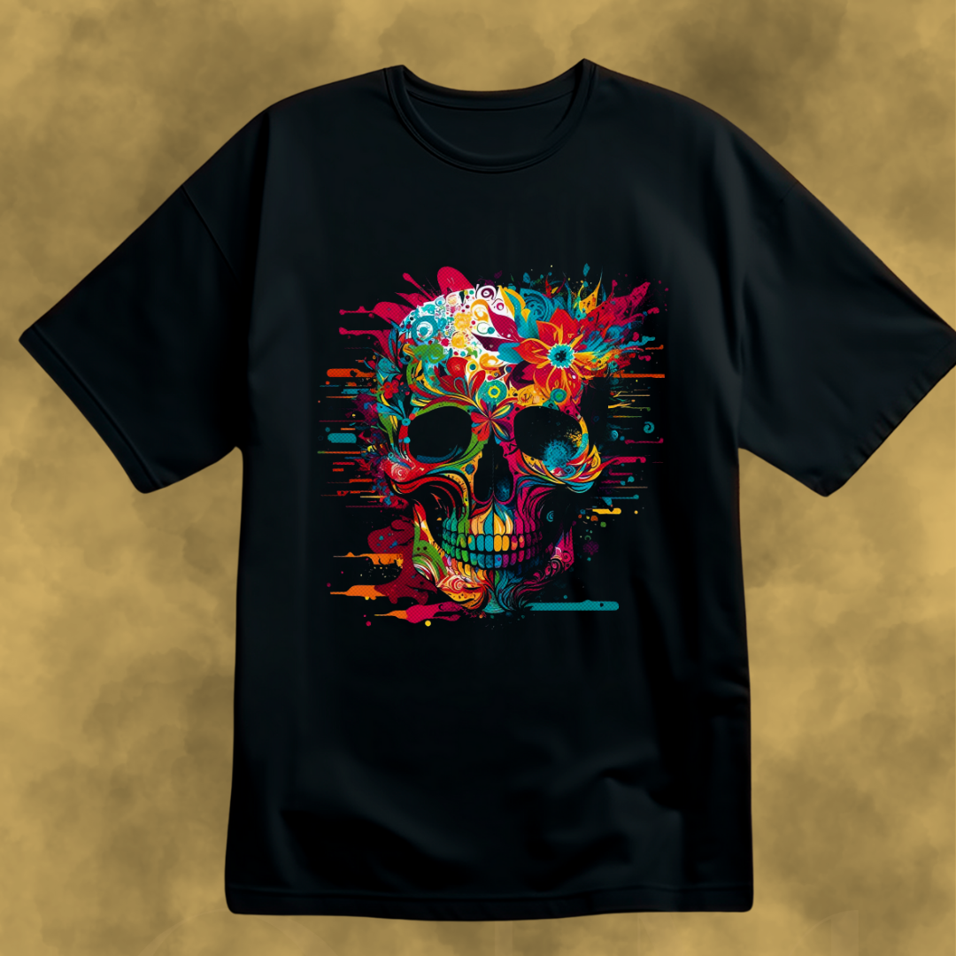 PAINT SPLATTER SKULL TEE